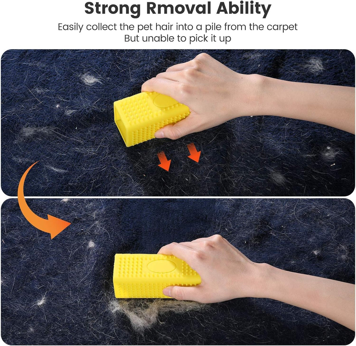 Two pack xbaiyanr rubber brush for pet fur
