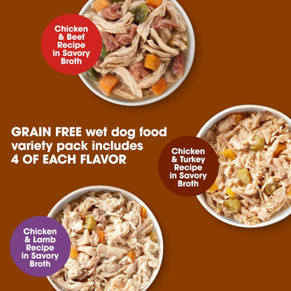 Nature's Recipe grain free chicken beef turkey and lamb individual single serve cups.