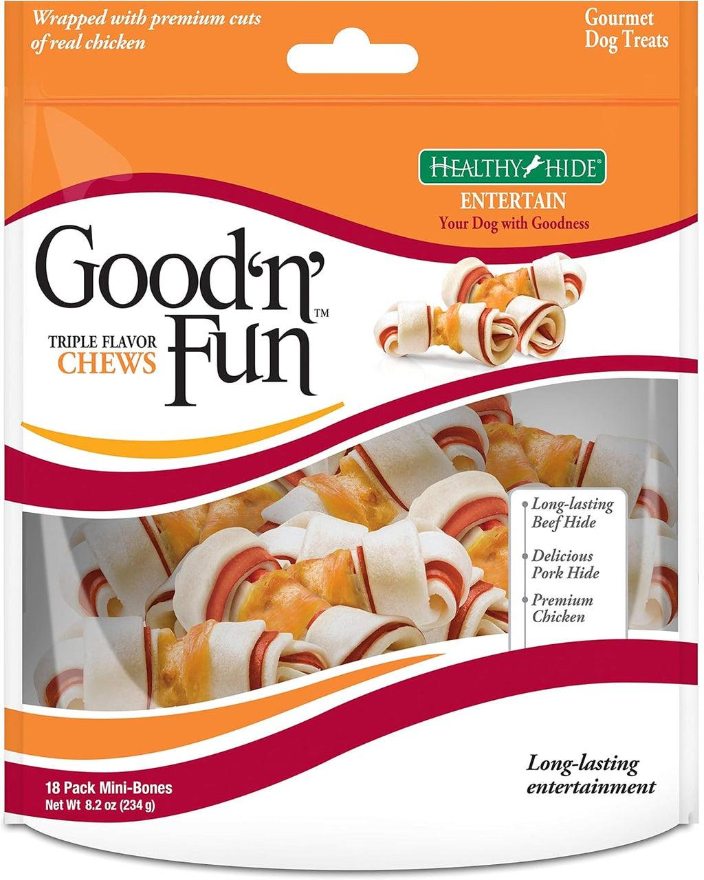Good'N'Fun Triple Flavor Mini Rawhide Chews, 25-Count - Image 9