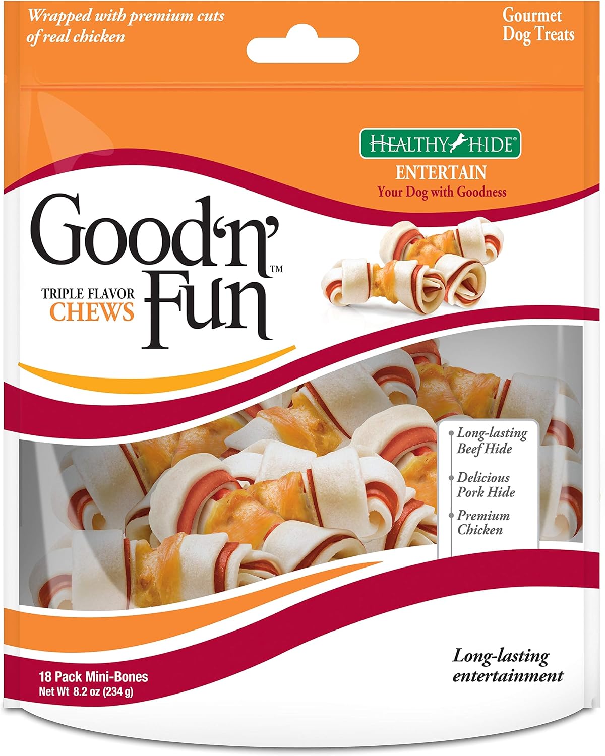 Good'N'Fun Triple Flavor Mini Rawhide Chews, 25-Count - Image 9