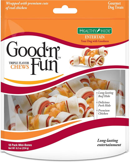 Good'N'Fun Triple Flavor Mini Rawhide Chews, 25-Count - Image 9