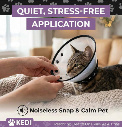 Premium anti lick cat collar for post operative wound healing safety