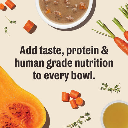 Honest Kitchen beef stew pour overs nutritional information and ingredients label