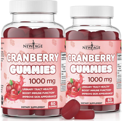 New Age Cranberry Gummies 1000mg front view bottle