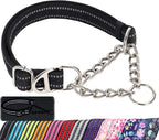 Martingale Dog Collar with Steel Chain, Reflective Choke Collar with Soft Padded- Adjustable No Pull with Bohemia Flower for Training Large Dogs Pet Collars for WalkingL - Image 11