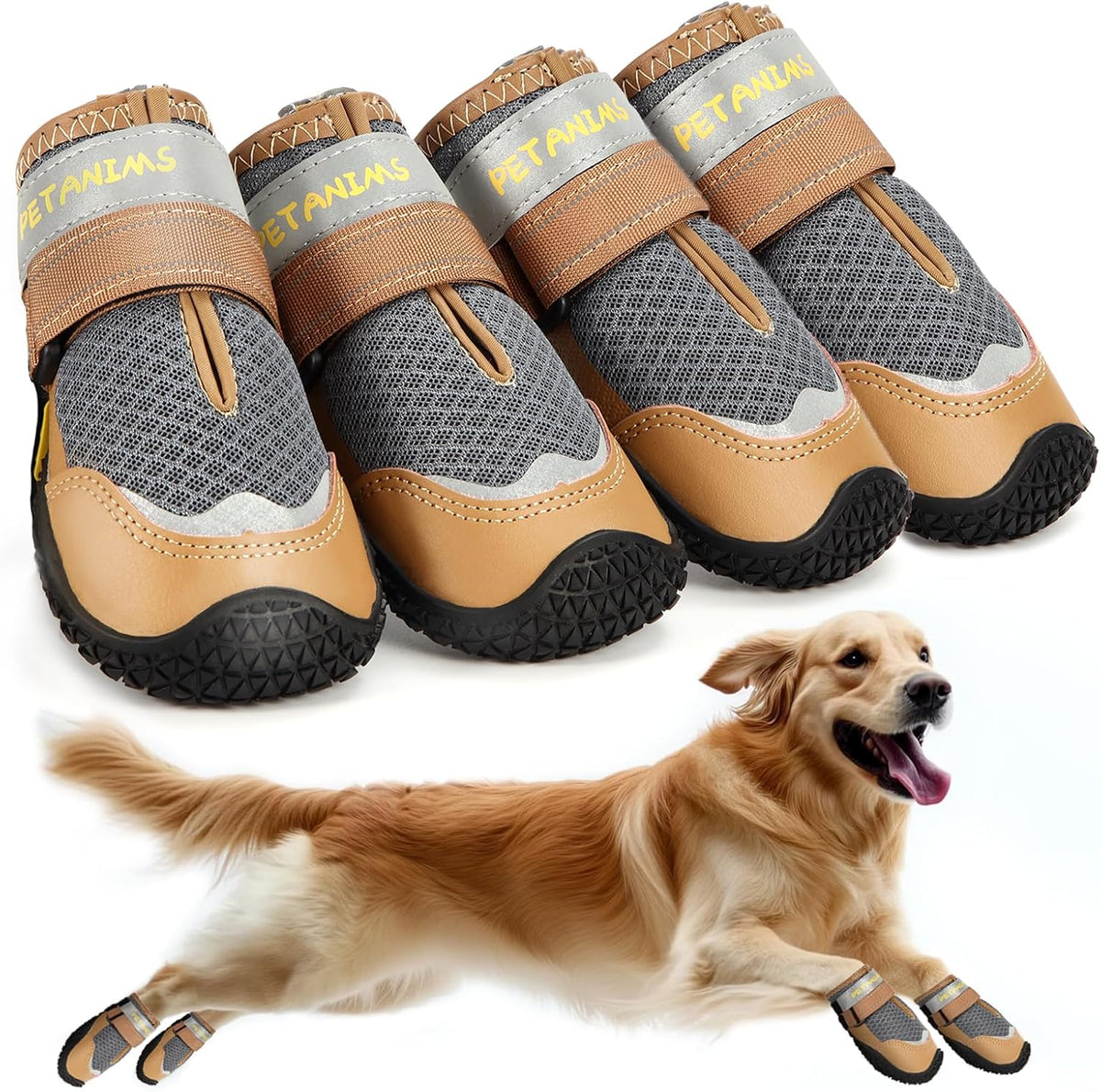 Petanims Dog Shoes for Large Dogs, Medium Dog Boots & Paw Protectors for Winter Snow, Breathable Dog Booties for Hot Pavement, Hardwood Floors Purple Size 5 - Image 9