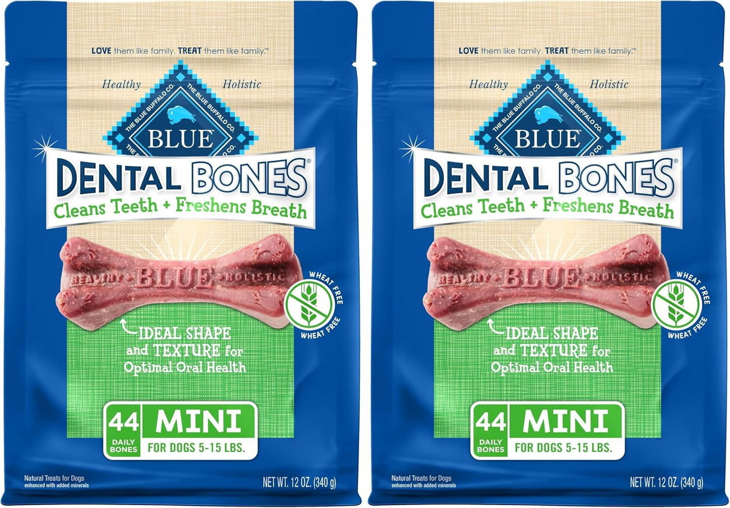 Blue Buffalo Dental Bones Mini Natural Dental Chew Dog Treats Bag, 12oz. Bag - Image 11