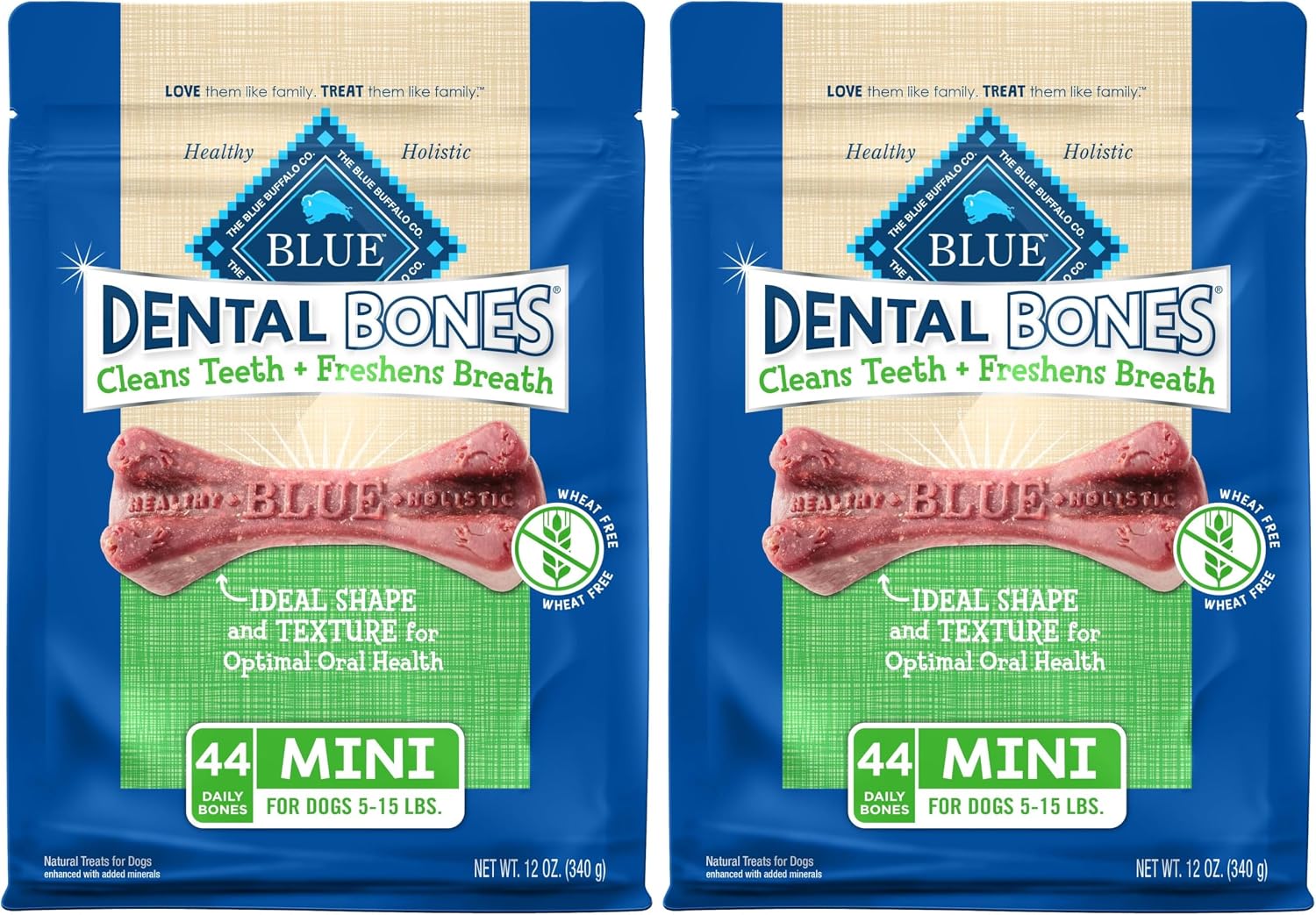 Blue Buffalo Dental Bones Mini Natural Dental Chew Dog Treats Bag, 12oz. Bag - Image 11