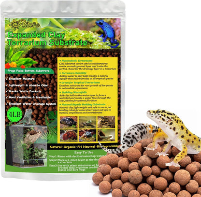 Riare 10LBS Expanded Clay Balls Terrarium Substrate for Reptiles - 100% Organic Lightweight Clay Pebbles Substrate Frogs False Bottom Substrate, Bioactive Terrarium Substrate for Drainage and Moisture - Image 9