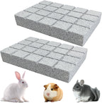 Hamiledyi Rabbit Scratching Pads front view showing the textured natural lava stone surface for small animal claw grooming.