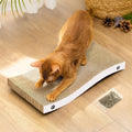 Coching cat scratcher cardboard curved scratch pad front view