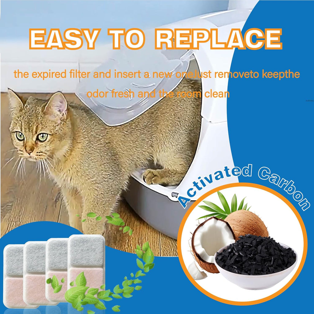 Top view of the non toxic pet safe charcoal replacement filters for hooded feline pans