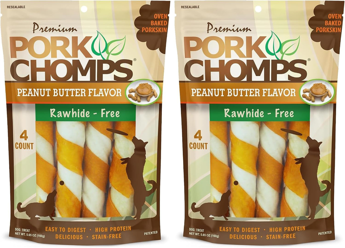 Pork Chomps Roasted Pork Skin Dog Chews, 6 Inch Twists, 15 Count - Long-Lasting Treats for Dogs - High Protein, Rawhide-Free, Low Fat, Healthy & Delicious Chews - Image 10