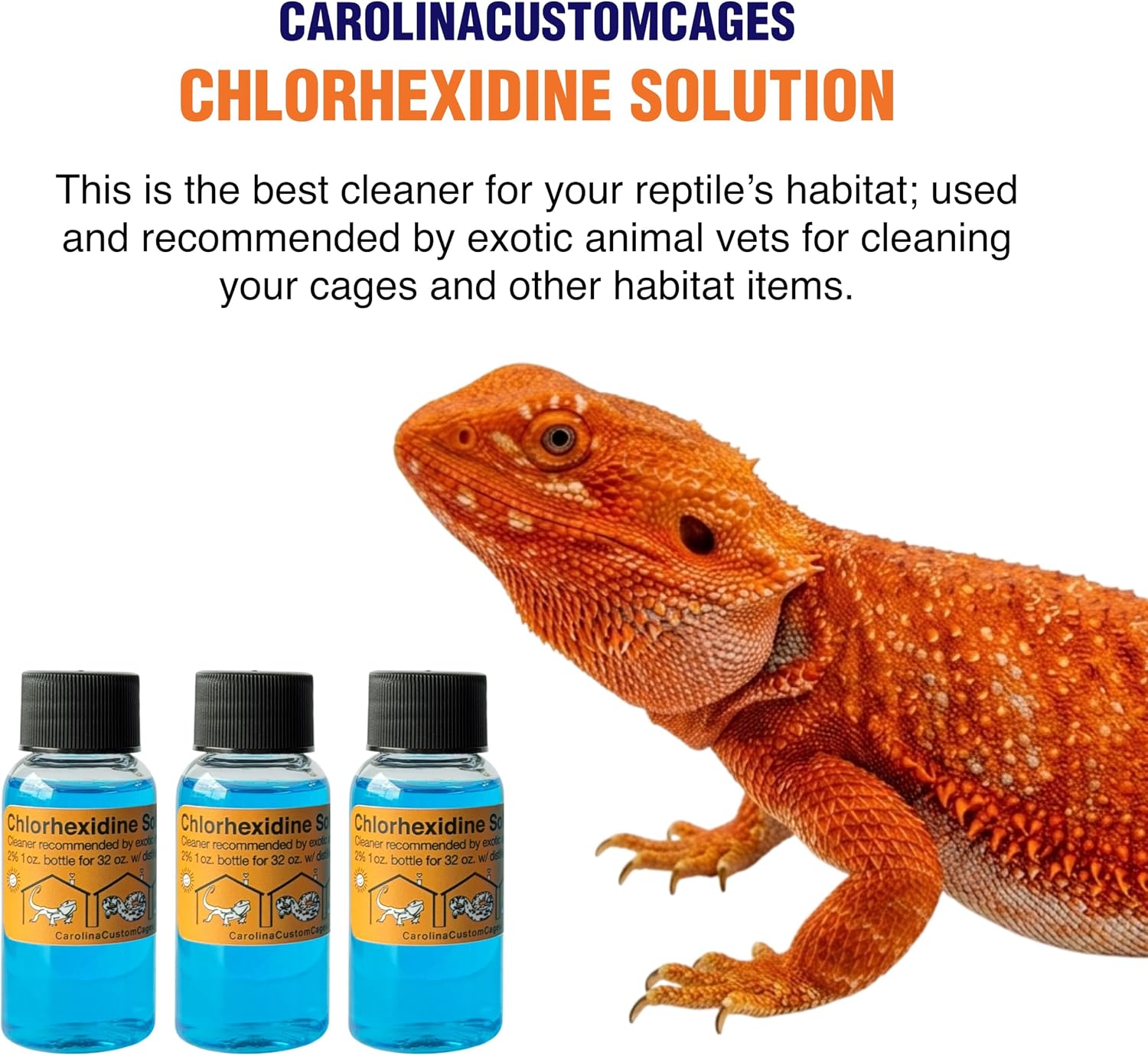 Three pack of Carolina Custom Cages reptile cleaning concentrate