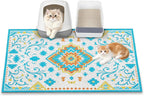 Cat Litter Mat, 24" x 16" Litter Box mat, Upgrade Non-Slip Kitty Litter mat, Traps 100% Litter, Soft on Kitty Paws, Easy Clean for Scatter Control, Bohe cat Food mat, Urine Waterproof - Image 11