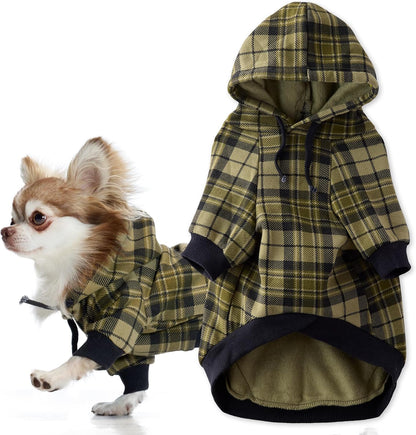 Pet Passion Rocky II - The Extra Comfy Hoodie, Organic Cotton and Recycled Poly Dog Hoodie Pet Coat Sweater for Small, Medium, Large Dogs, Black Sand Plaid, Small - Image 10