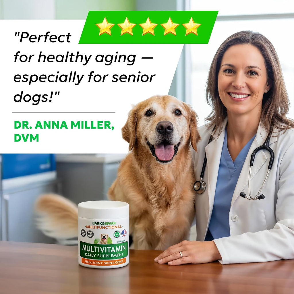 BARK&SPARK soft chewable multivitamin snacks for senior dog vitality
