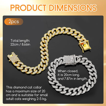 Close up shot of the secure buckle closure on the premium gold cuban link kitten necklace accessory