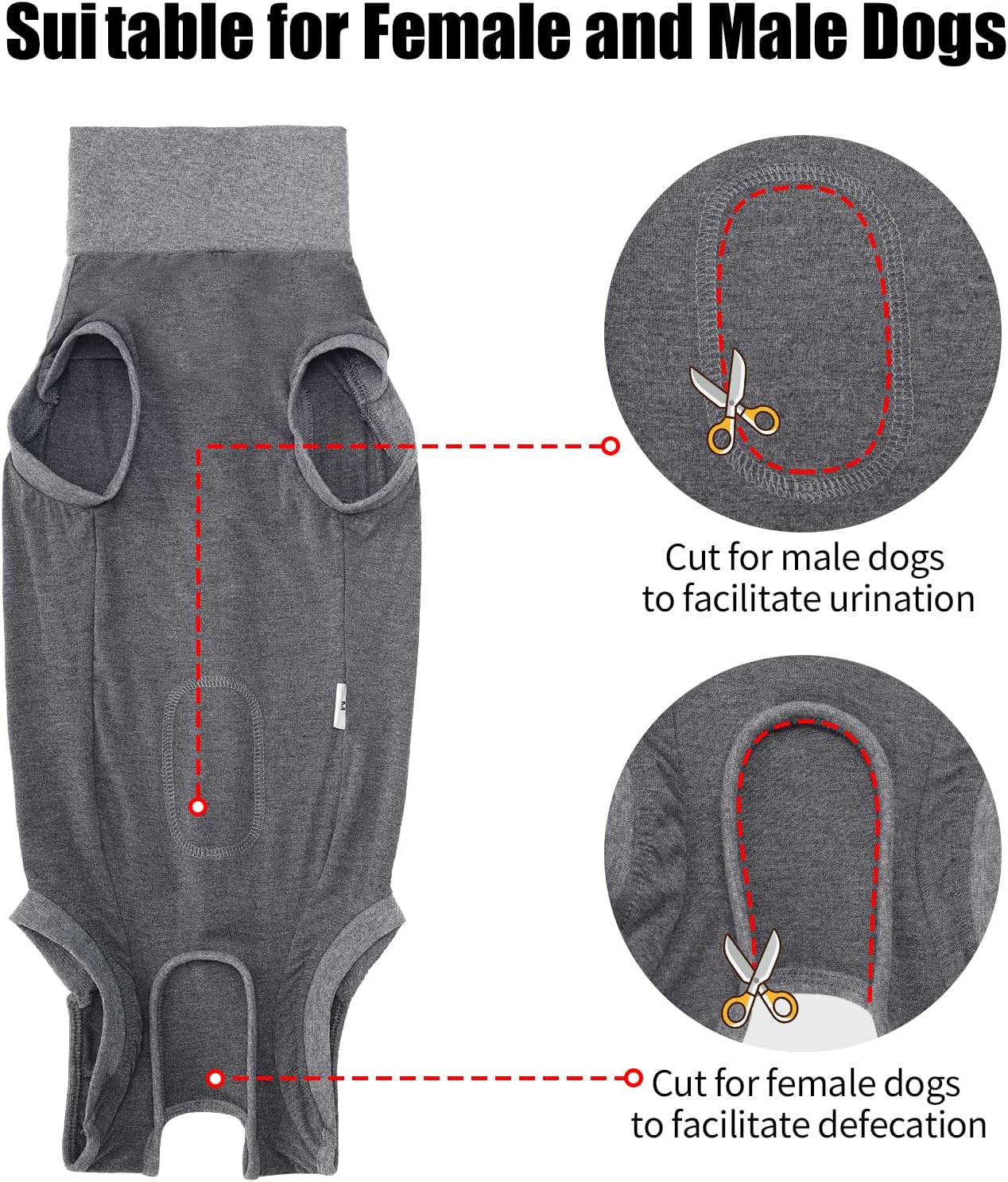 Dotoner medium large dog recovery clothing preventing abdominal wound licking
