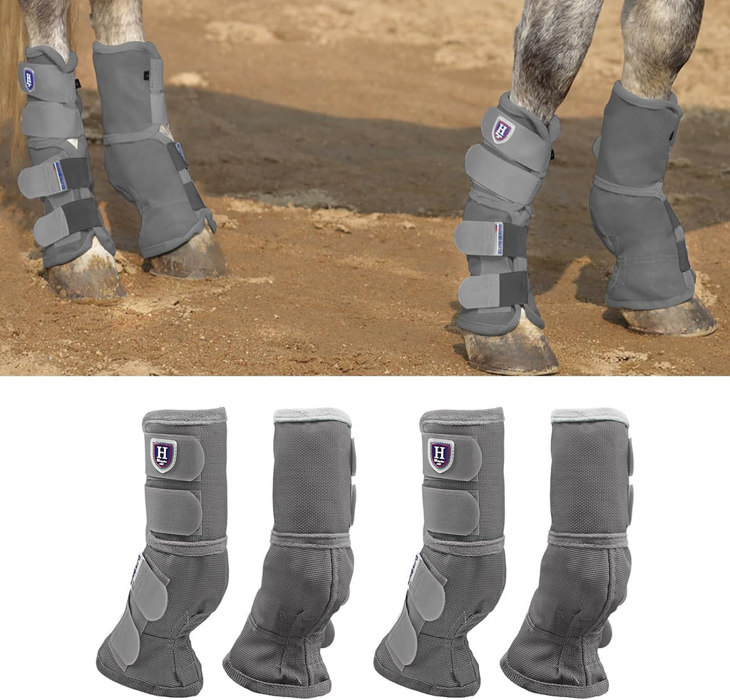 Harrison Howard Horse Fly Boots Perfect Contoured Fit Leg Guards Dense Mesh Boots with Ventilated Comfort Reliable Protection from Summer Elements Set of 4 Mint L - Image 14
