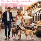Set of four pink Qxapa dog shoes for summer and winter use