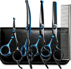 Dog Grooming Scissors Kit, Fcysy Professional Pet Shears for Cats at Home, Dog Grooming Tools with Curved & Straight Blades Scissors Thinning Shears Pet Supply Set - Image 10