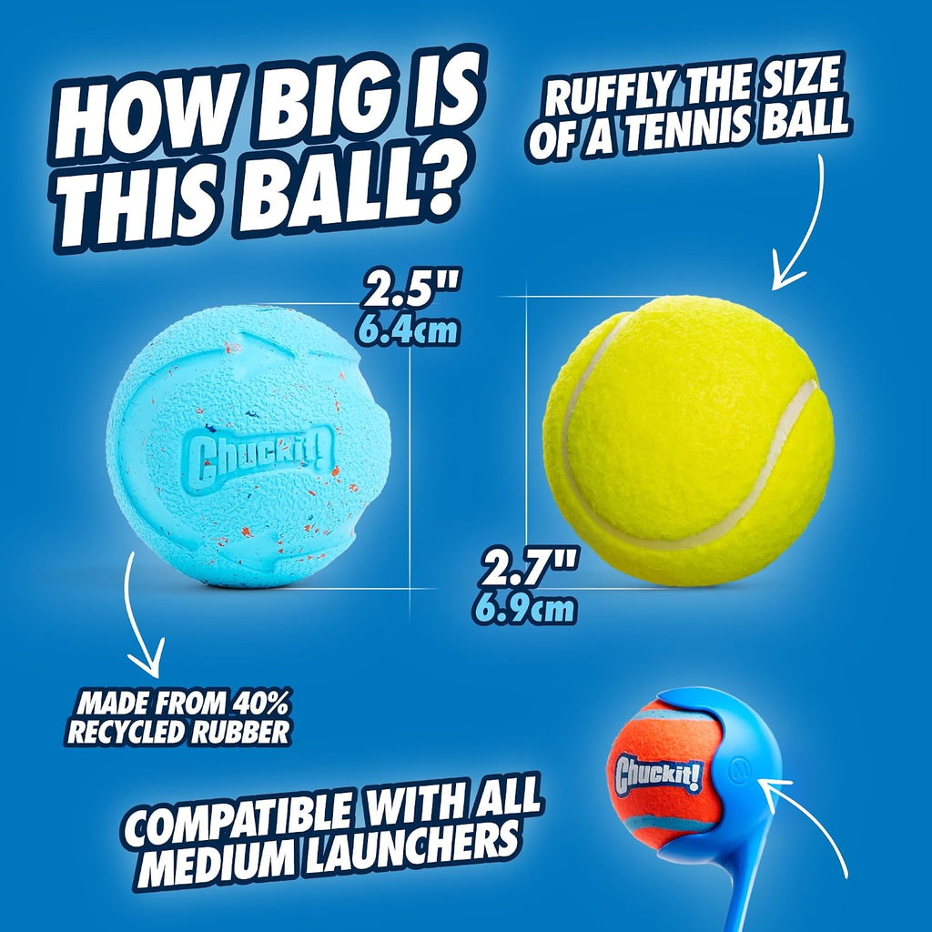 Side profile of Chuckit! Rebounce ball showing texture