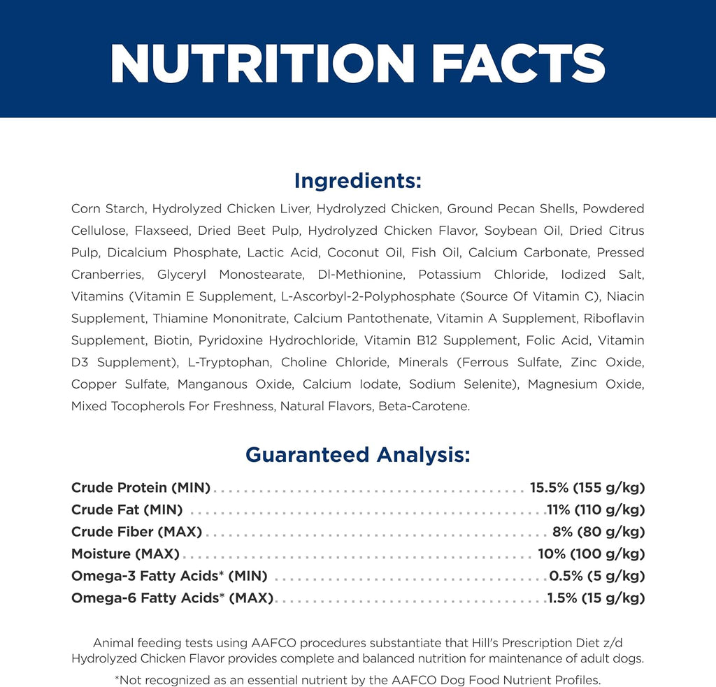Nutritional information and ingredients panel on the back of the bag