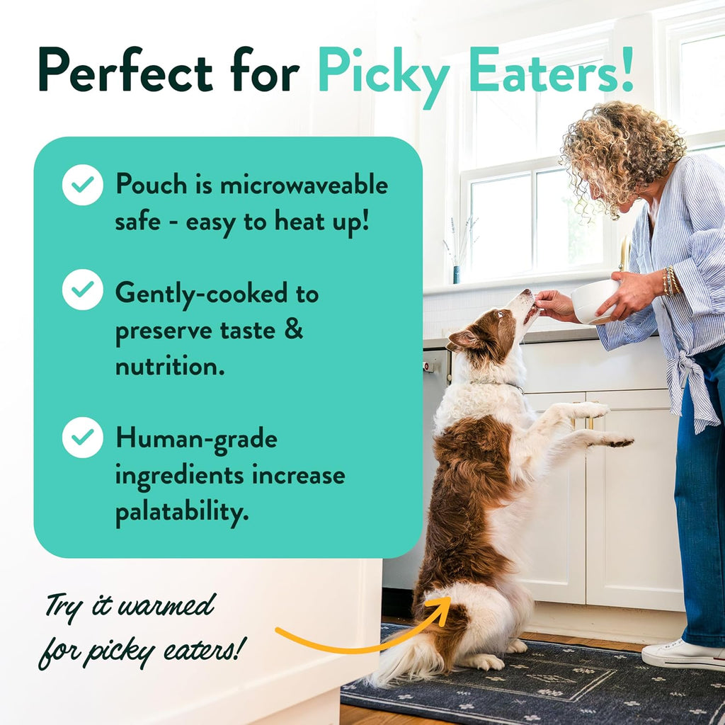 Close up of human-grade dog food ingredients