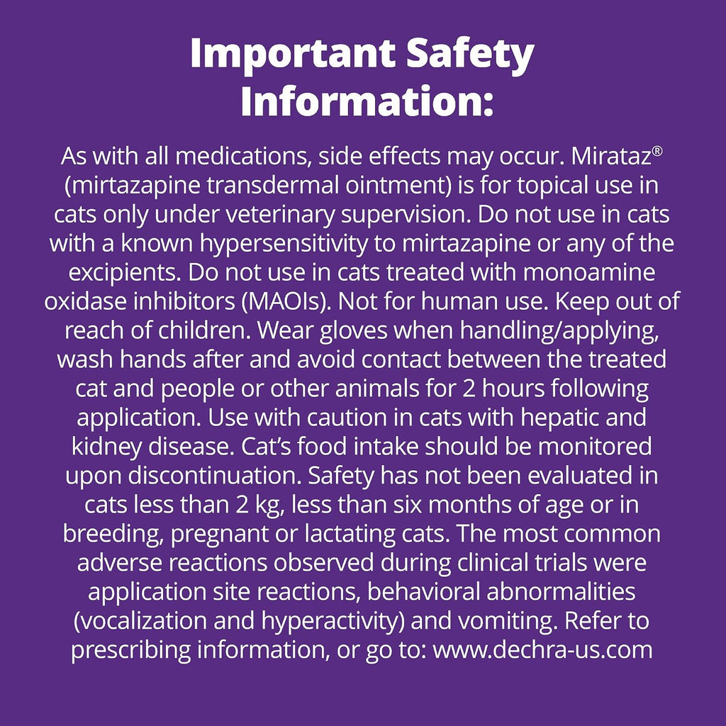 Mirataz (mirtazapine transdermal Ointment) for Cats, 5-g Tube - Image 9