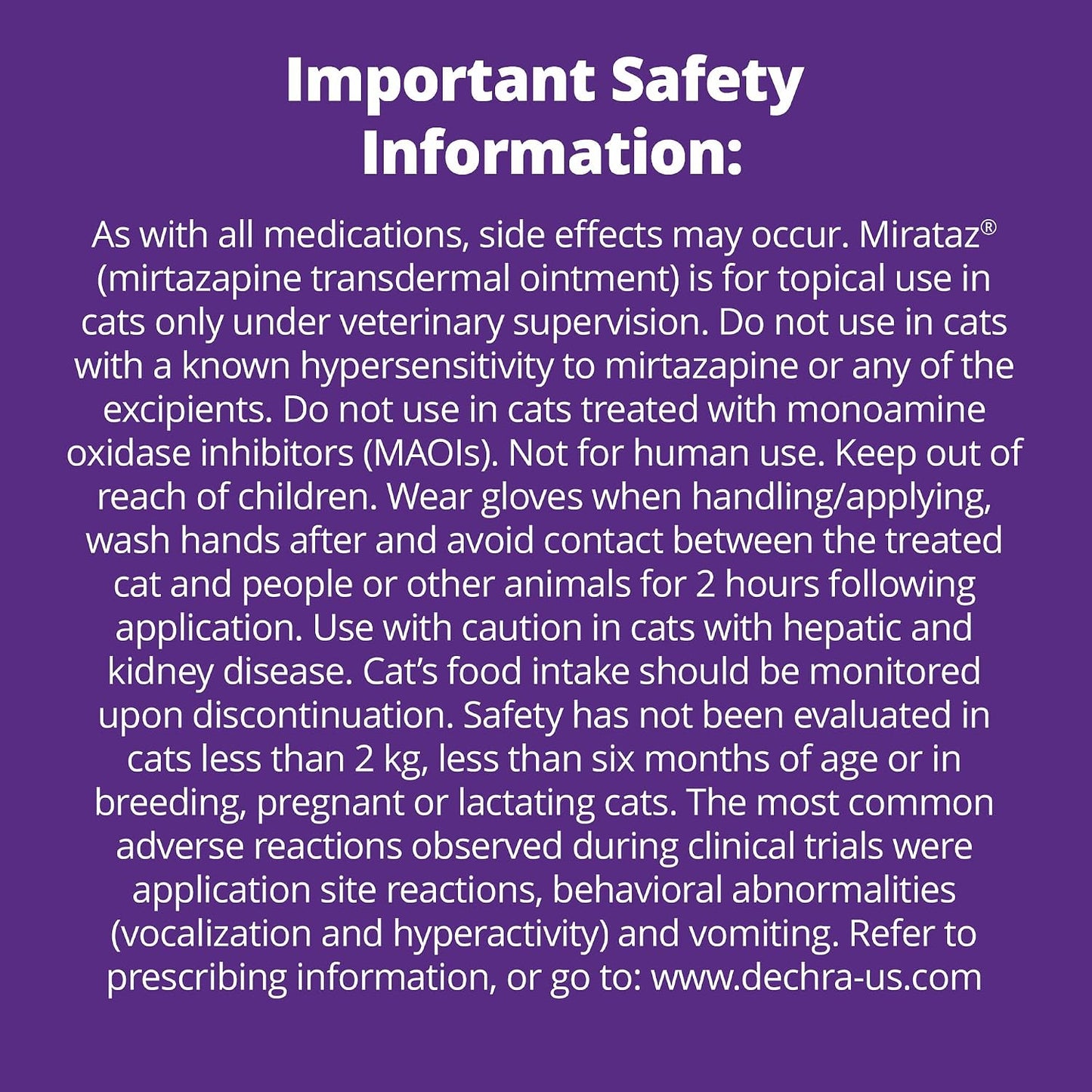 Mirataz (mirtazapine transdermal Ointment) for Cats, 5-g Tube - Image 9