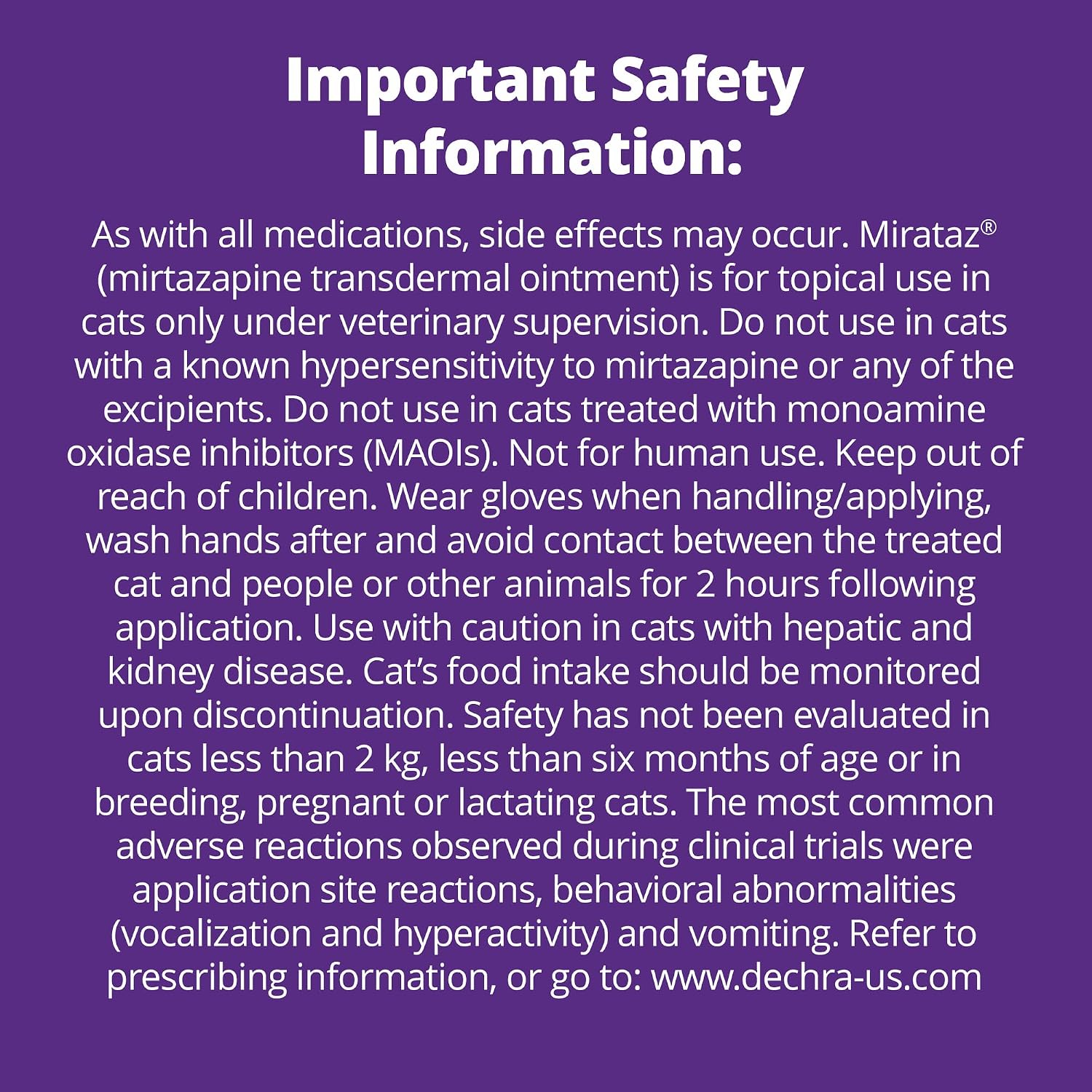 Mirataz (mirtazapine transdermal Ointment) for Cats, 5-g Tube - Image 9