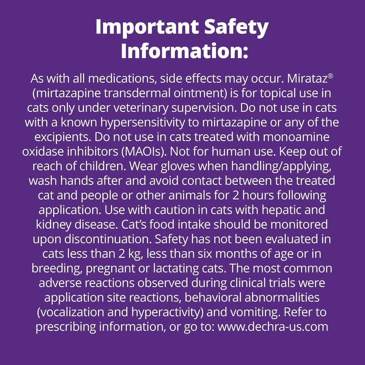 Mirataz (mirtazapine transdermal Ointment) for Cats, 5-g Tube - Image 9