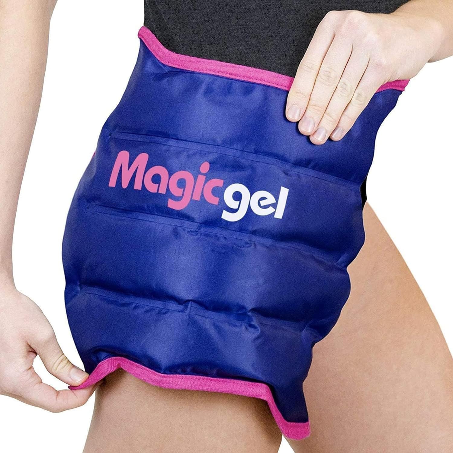 Magic Gel hip ice pack wrap front view for post-surgery relief