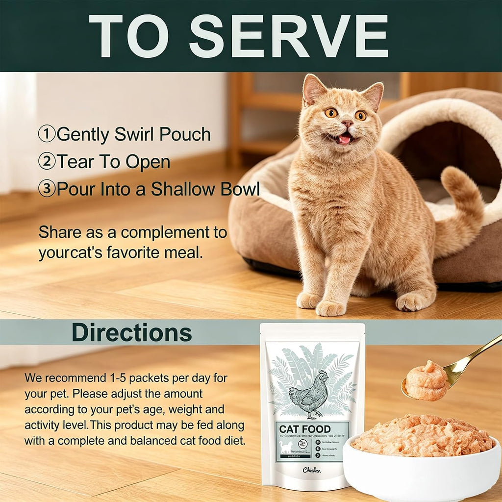 Senior cat enjoying Xelara food topper meal