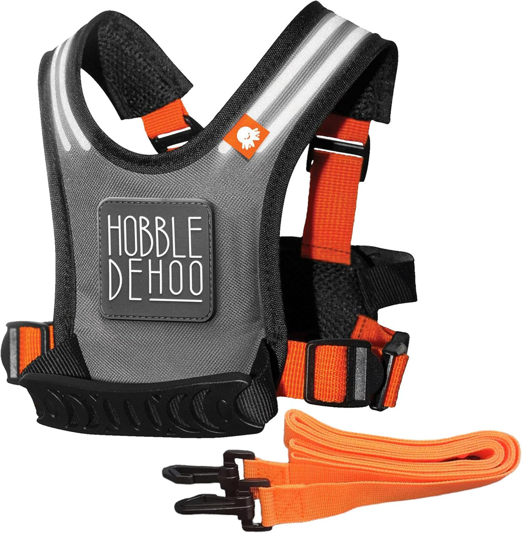 Hobble De Hoo autism safety harness front view showing padded vest and grab handles