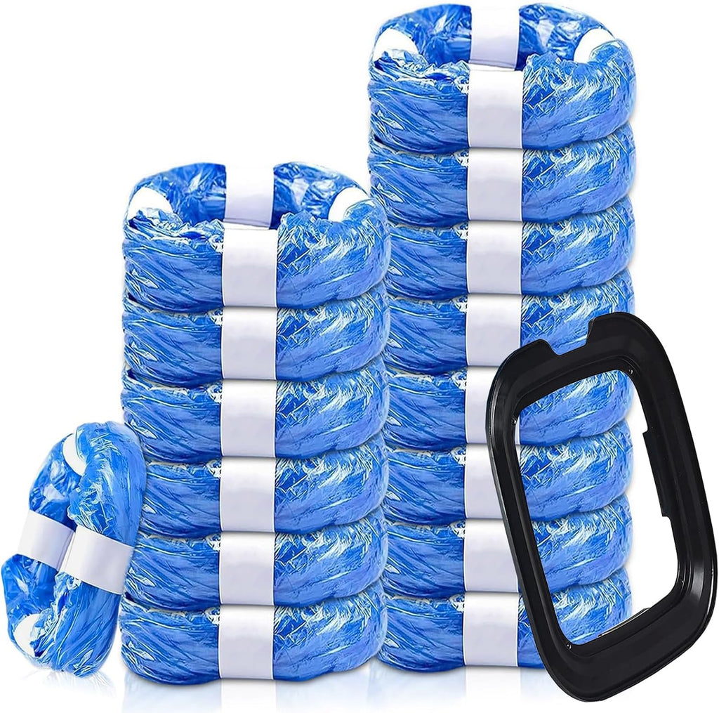 HUPIRCT cat litter refill bags fifteen pack front view showing blue plastic film and black dispensing rings for pet waste disposal