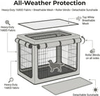 Close up view of the breathable mesh windows on the TBNO pet crate cover