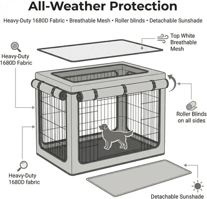 Close up view of the breathable mesh windows on the TBNO pet crate cover
