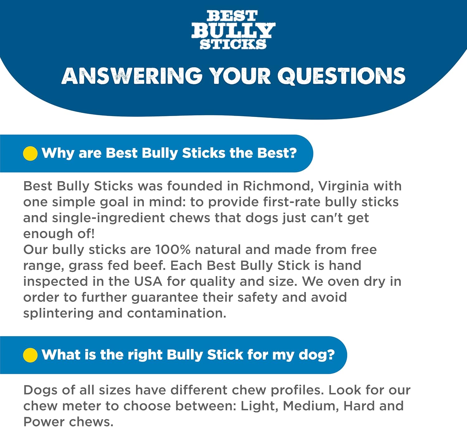 Best Bully Sticks grain free safe teething chews for puppies and adult dogs