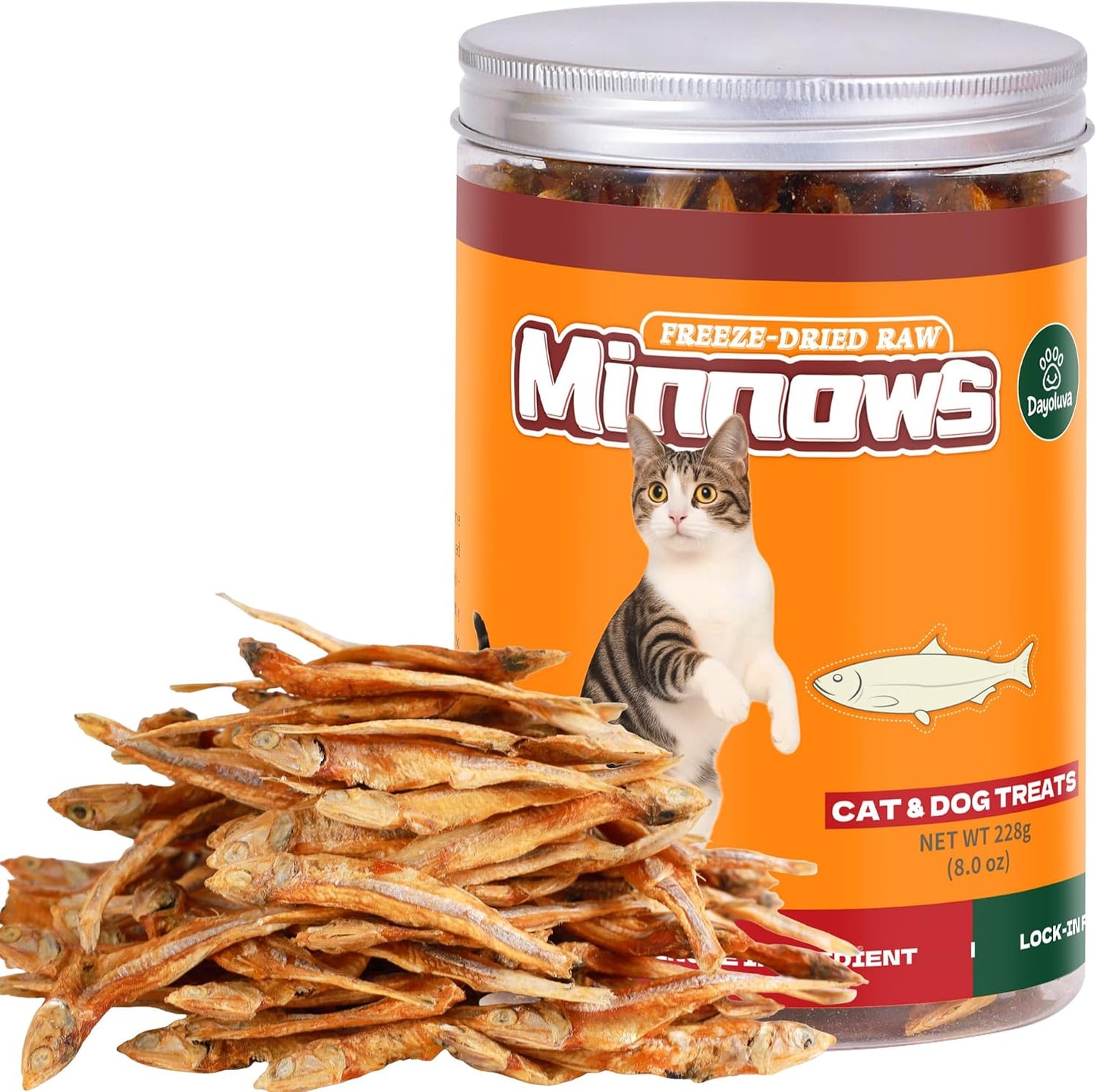 Freeze Dried Minnows for Dogs & Cats, Single Ingredient Human Grade Fish Treats, Wild Caught High Protein Training Rewards (2.1 Ounce) - Image 9