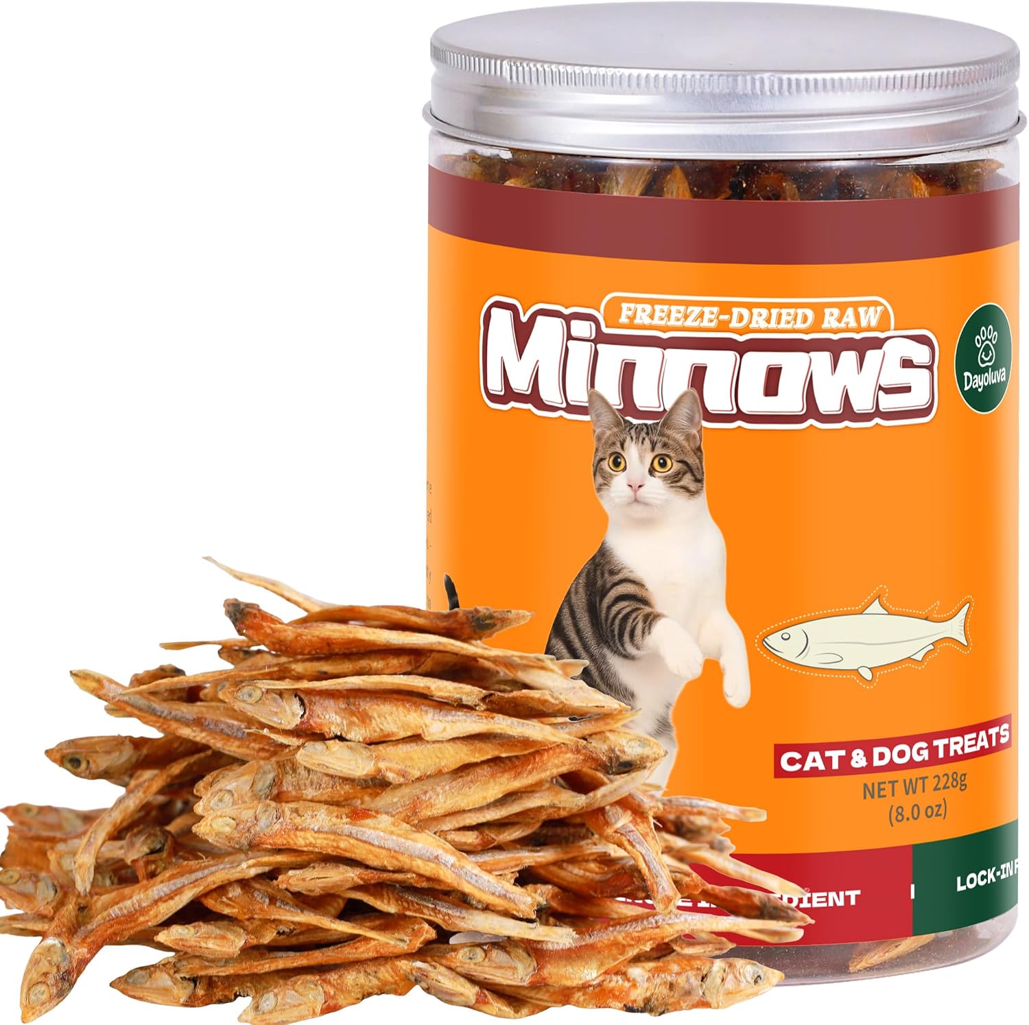 Freeze Dried Minnows for Dogs & Cats, Single Ingredient Human Grade Fish Treats, Wild Caught High Protein Training Rewards (2.1 Ounce) - Image 9