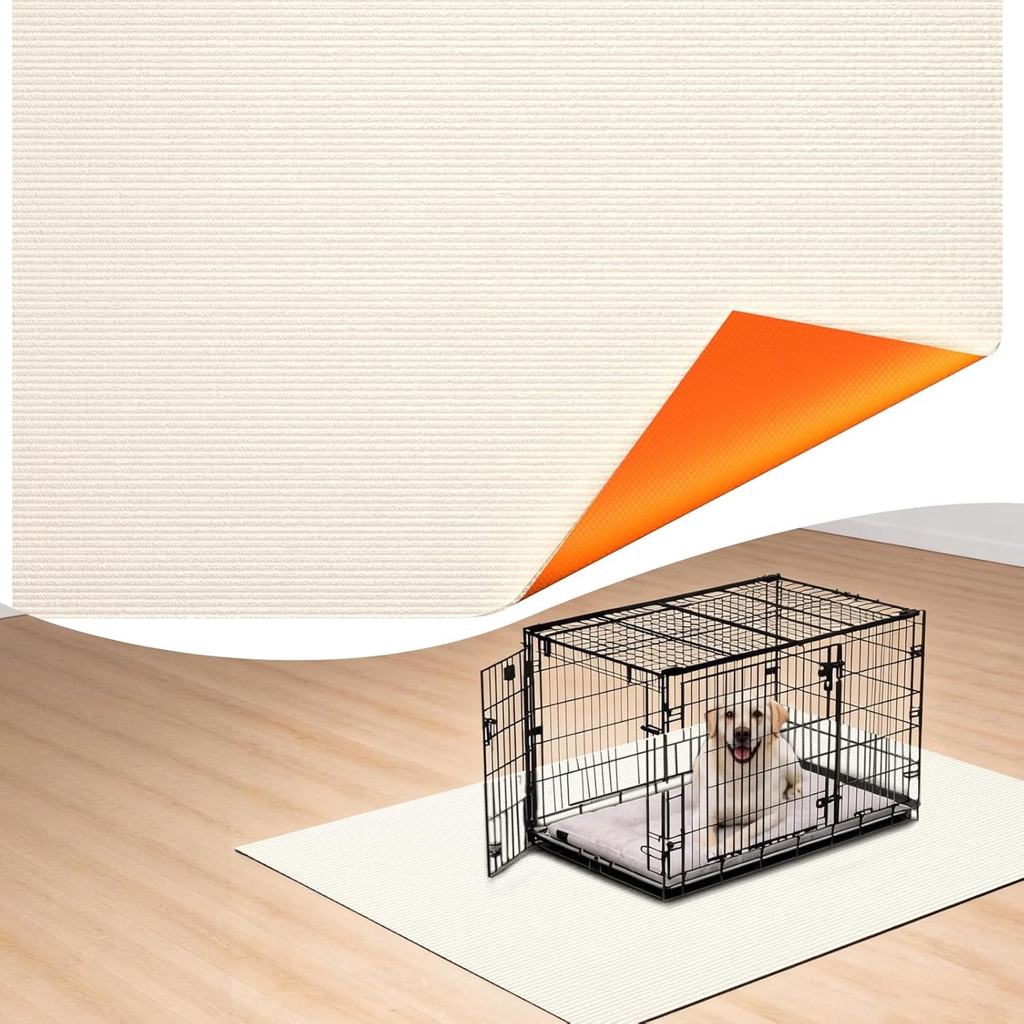 Dog Crate Mat, 24 in X 36 in Dog Playpen Mat Rubber Kennel Mat Extra Large Liner for Under Dogs Crate Cages, Absorbent Urine, Puppy Pee Pad Reusable Washable Floor Protector Waterproof Non-Slip Black - Image 14