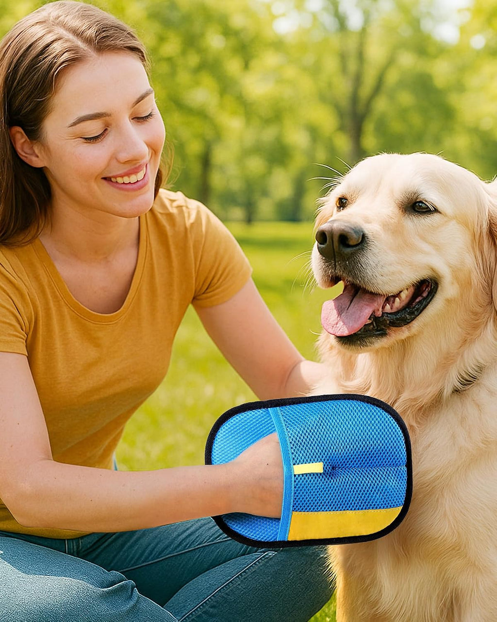 Thickened electrostatic pet hair removal gloves pack of 2 pieces in blue