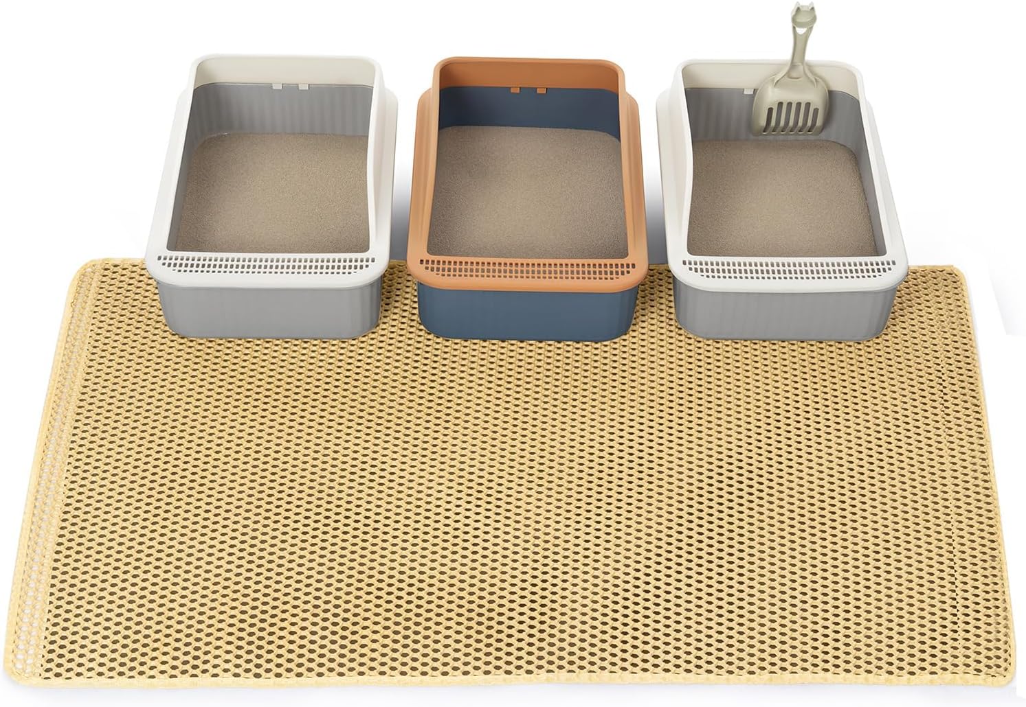 Cat Litter Mats-Extra Large 47''x36'' Litter Trapping Mat for Cat-XXL Litter box Matt for Floor-2 Layer Catcher Rug for Pet kitty Litterbox-Waterproof Urine Proof,Non-Slip - Image 9
