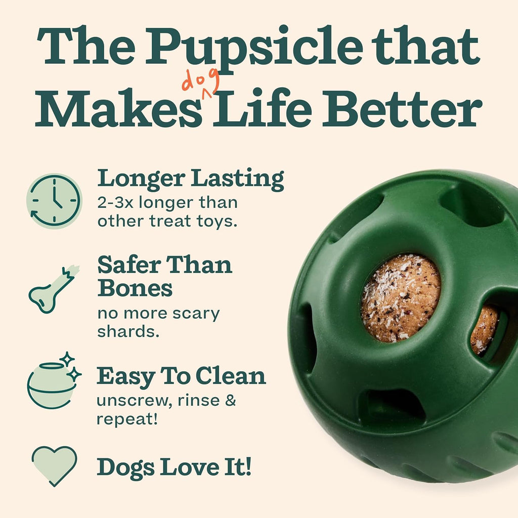 Large dog playing with Woof interactive treat dispensing ball