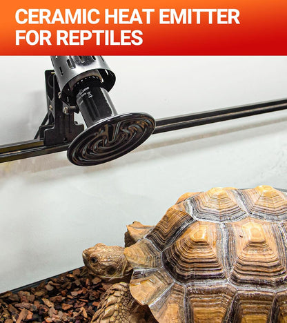 Two pack black ceramic reptile heat lamps with standard E26 base