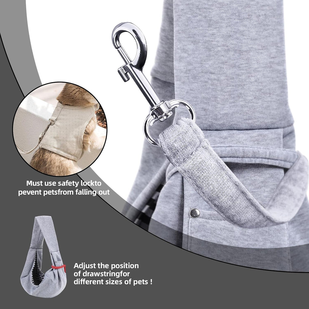 Side view of Arzqut dog sling with pet inside