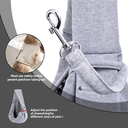 Side view of Arzqut dog sling with pet inside