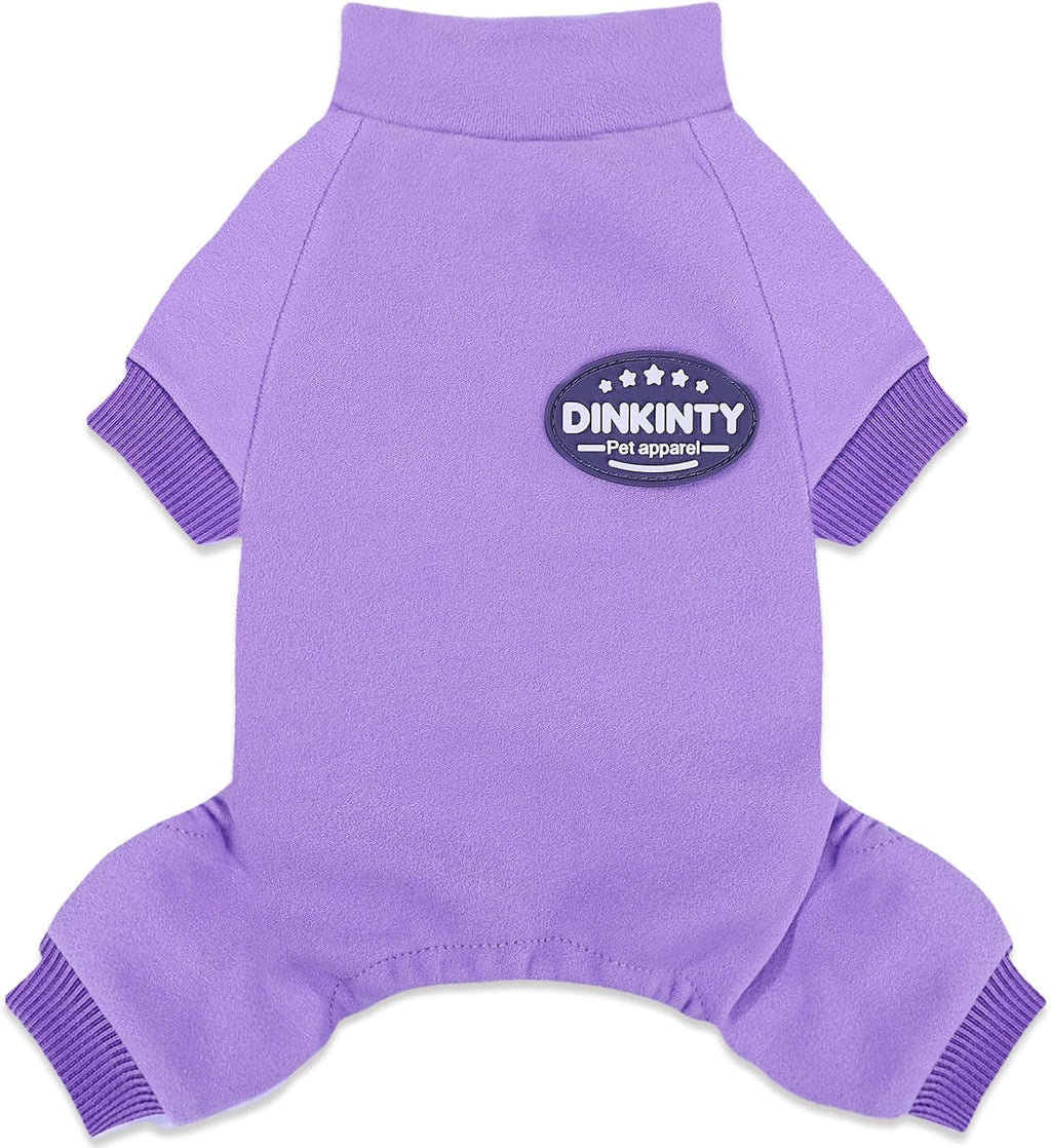 Dinkinty cozy fleece pet jumpsuit packaging view authentic USA import